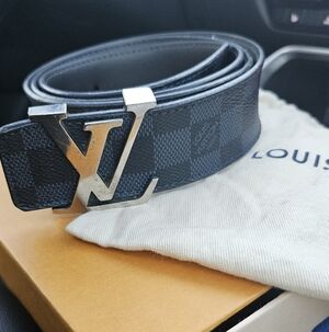 AUTHENTIC Louis Vuitton Blue Checkered Belt Bag